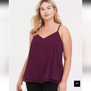 Torrid 2x Purple Double Layer Swing Cami Tank Sleeveless Top -- 098